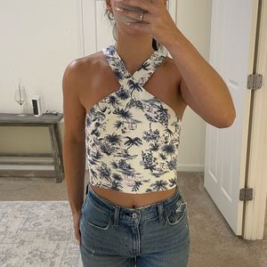 Abercrombie Blue Printed Halter Top